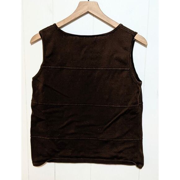 Jones New York Signature Sweater Womens L Brown Vest Sleeveless Cropped Casual - Picture 2 of 5